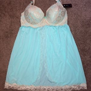 •Lace Open Back Teddy•